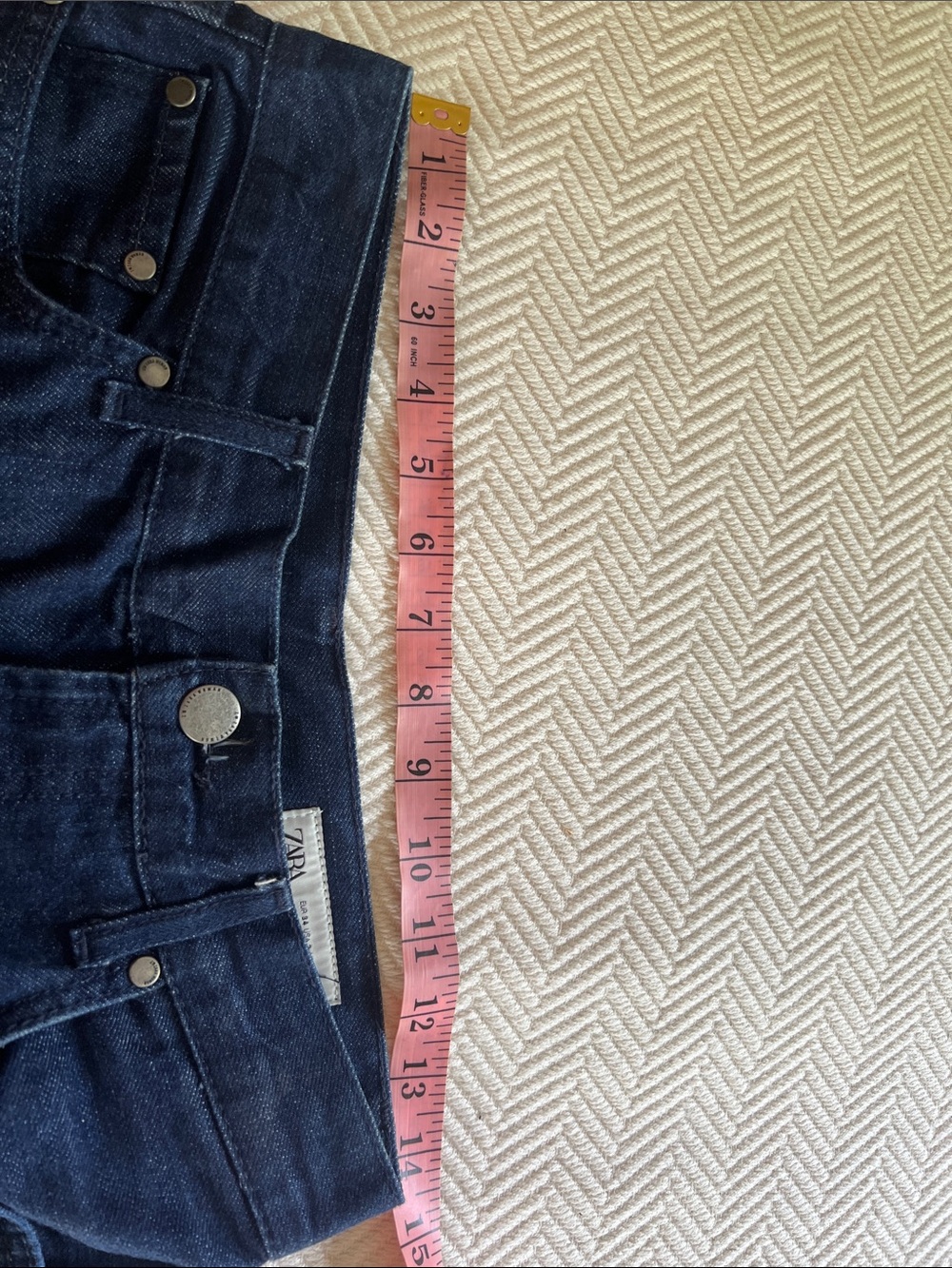 Zara Dark Blue Wide Leg Jeans Sz 26/27 - Picture 2 of 7